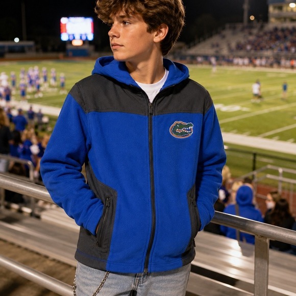 Colosseum Athletics Other - Florida Gators YOUTH M(12-14) Hooded Jacket Colosseum Full Zip Fleece Blue Black